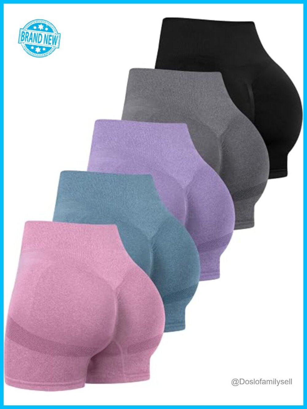 High Waisted Seamless Scrunch Biker Shorts for Women